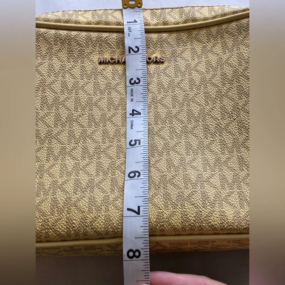 Michael Kors Jet Set Large Signature Logo Crossbody Bag Daisy Yellow New Classic